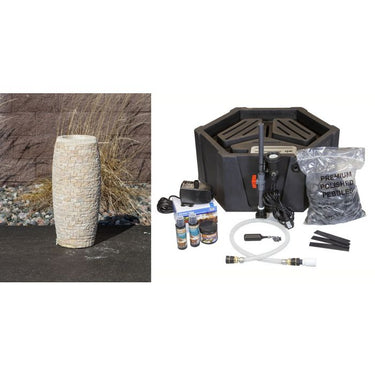 Stoned Urn FNT2333 Ceramic Vase Complete Fountain Kit Vase Fountain Blue Thumb